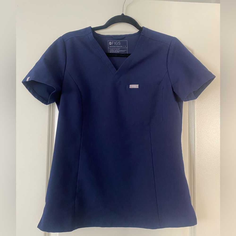 Figs Women's Deep Blue Short Sleeve Top